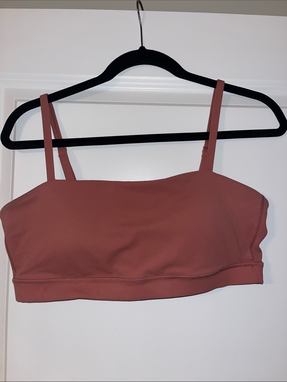 CRZ YOGA Butterluxe Thin Strap Sports Bra- Dusty Rose (Size Large)